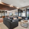 Modern lounge seating in the sky lounge at The Birney Apartments