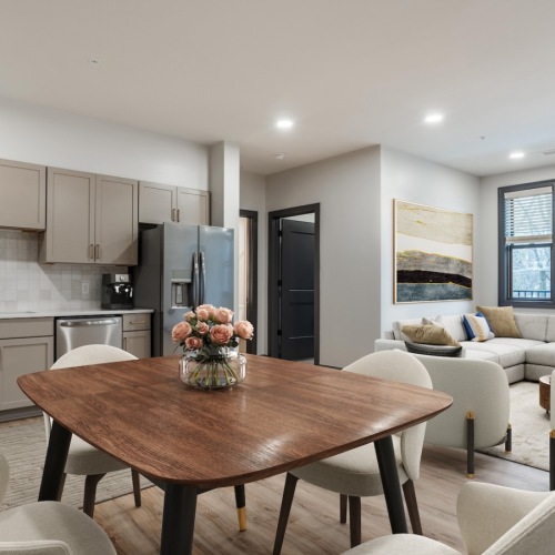 Spacious kitchens with thoughtful details kitchen with dining table and seating