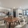 kitchen with dining table and seating